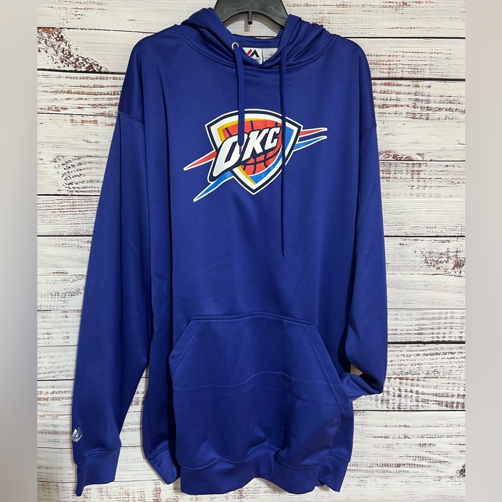 Oklahoma City Thunder Sweatshirt Adult 2X Tall Blue Hoodie OKC Basketball NBA